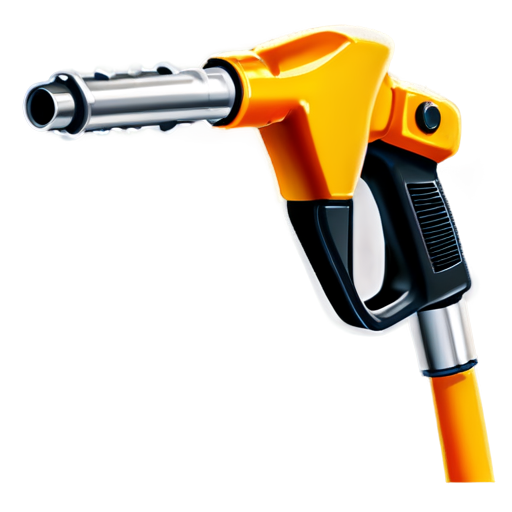 fuel nozzle in orange-yellow colors - icon | sticker