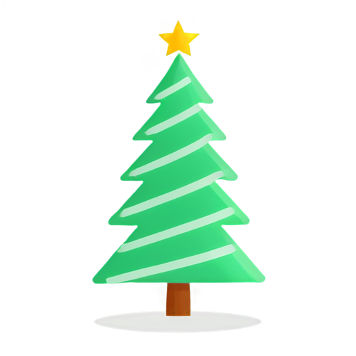 vector christmas tree made with lines - icon | sticker