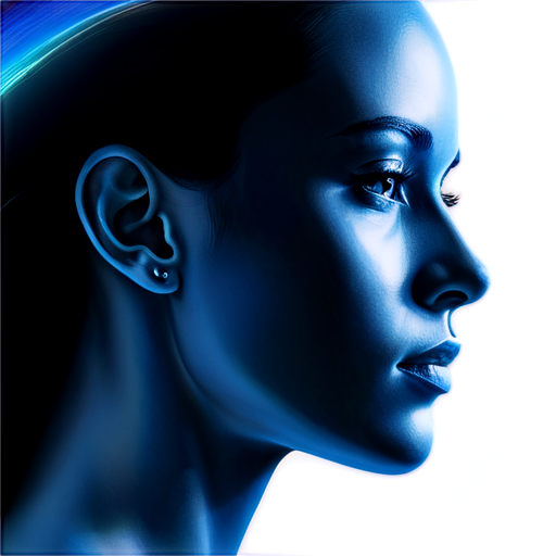 The frontal profile of an abstract digital figure is considered to be its profile, with a colored background - icon | sticker