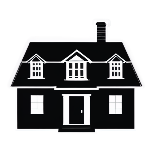 vector icon black and white house extension - icon | sticker