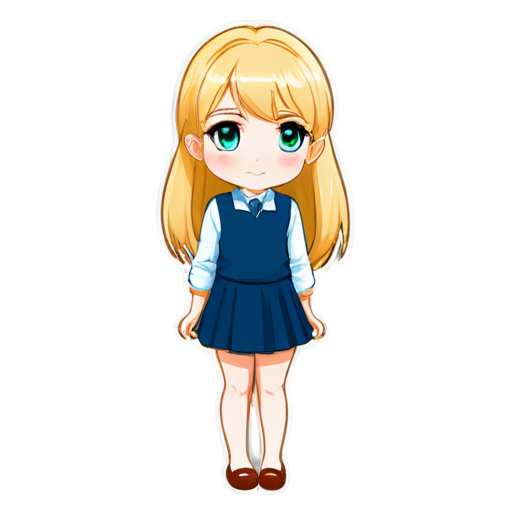 A full-length outfit for a tall, blue-eyed blonde in the following colors: honey, yellow, burgundy, pink, or leaf green. - icon | sticker