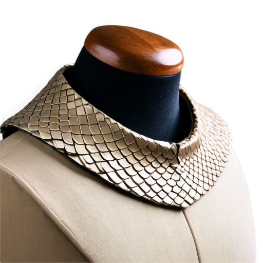 Medieval fantasy collar made of beige lizard scales, matte - icon | sticker