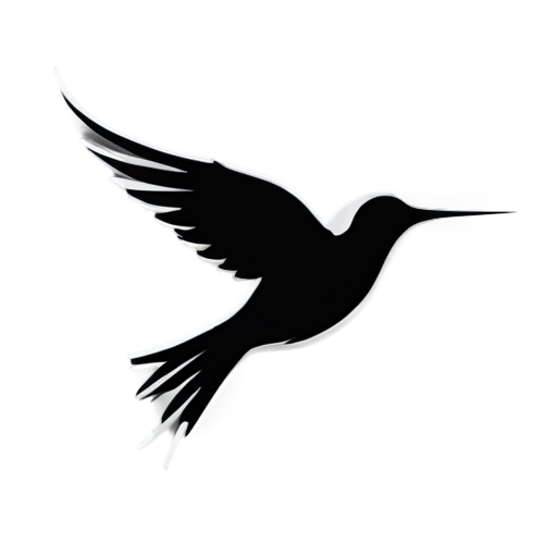 Here's a description of an artistic and minimalist logo: Logo Description: The logo features a single, elegant line that curves gracefully to form the silhouette of a bird in mid-flight. This line is unbroken, symbolizing continuity and freedom. The bird, depicted with minimal detail, captures the essence of movement and simplicity. The line starts at the bird's beak, sweeps up to form the head, then elegantly arcs down to outline the body and wings, finally ending with a subtle lift at the tail, suggesting upward motion. The color palette is monochromatic, using a deep, rich black against a clean white background, emphasizing sophistication and timelessness. The logo's design balances between being recognizable and abstract, making it versatile for various applications while maintaining a strong visual impact. The overall aesthetic conveys themes of freedom, simplicity, and elegance, making it ideal for brands associated with creativity, innovation, or environmental consciousness. - icon | sticker