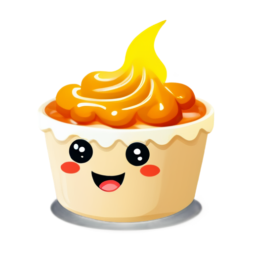 dim sum with face emoticon and effect fire like burning - icon | sticker