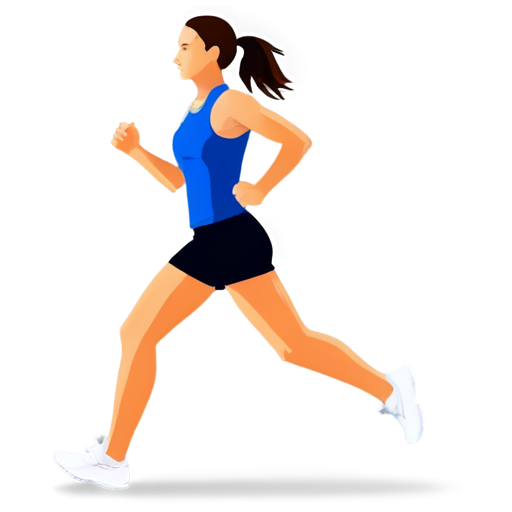 flat icon running woman - icon | sticker