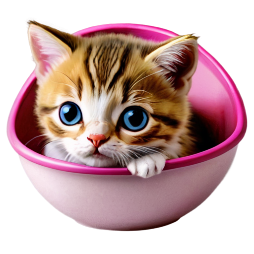 pink kitty milkbowl - icon | sticker