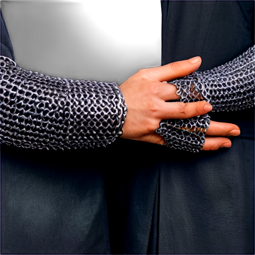 Medieval fantasy chainmail sleeves, made of steel rings - icon | sticker