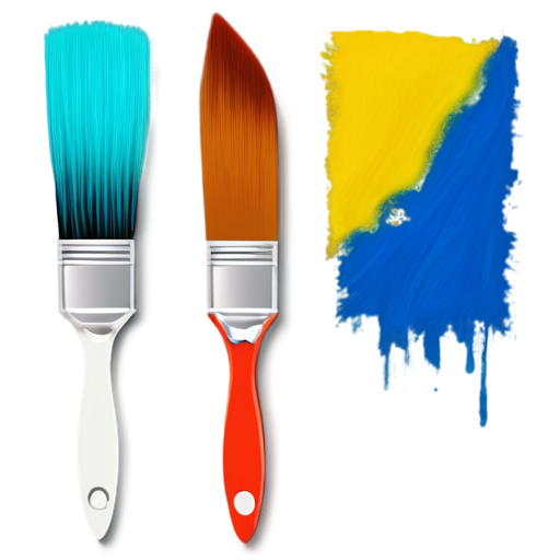 Create a beautiful colorful paint brush - icon | sticker