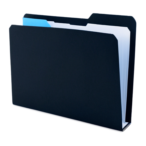 thick cardboard folder with papers. folder color - silver. background should be transparent. inscription on the folder "Case". brown glow around the folder - icon | sticker