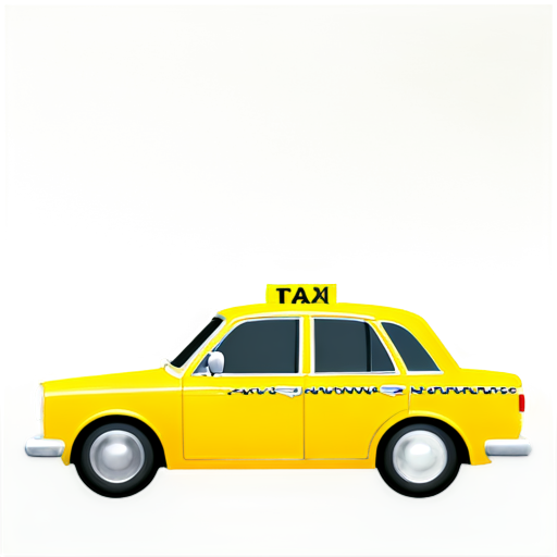 one taxi car yellow 3d-view retro "without text" - icon | sticker