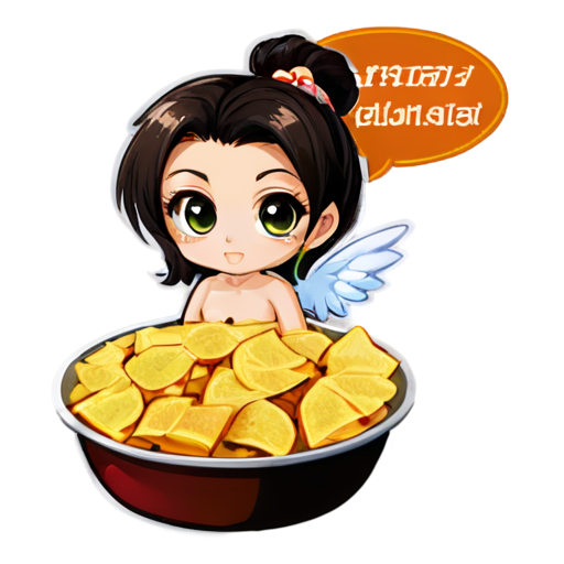 Chav amai wing baked with crispy slices of hamnya. - icon | sticker