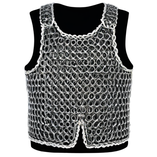 Medieval fantasy chainmail vest, made of steel rings - icon | sticker