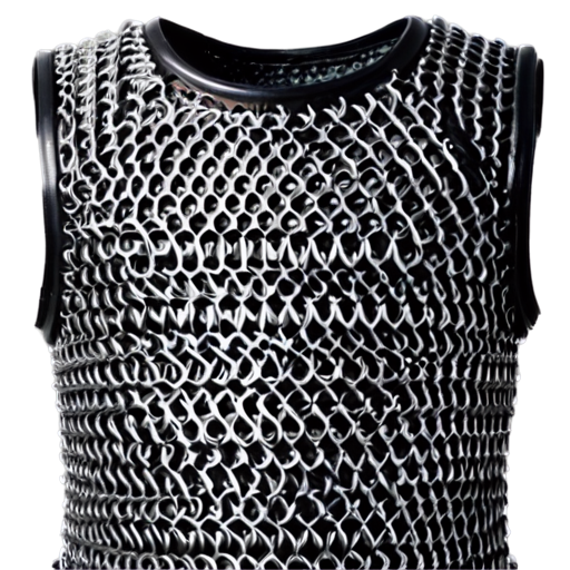 Medieval fantasy chainmail cuirass, made of steel rings - icon | sticker