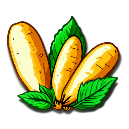 Crispy slices of yam plants fried to a golden crust. - icon | sticker