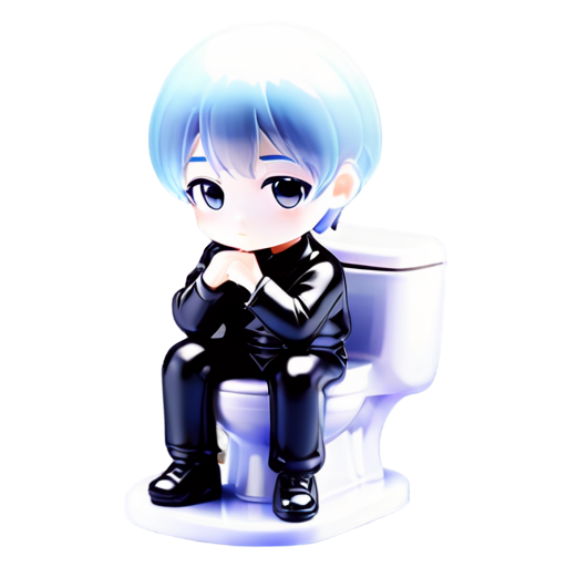 Yujiro Hanma sitting on toilet - icon | sticker