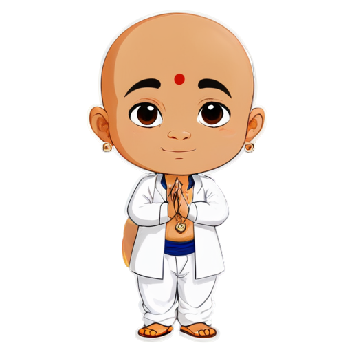 indian guru bald - icon | sticker