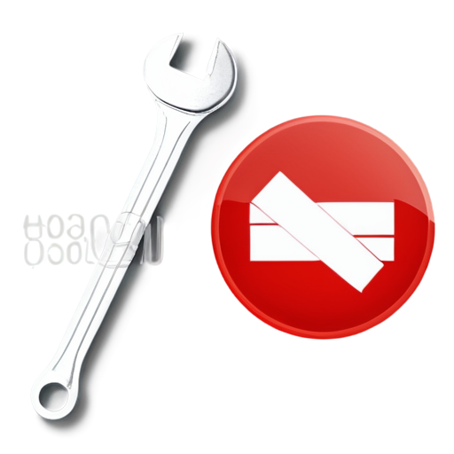 wrench stroke out by red prohibiting sign - icon | sticker