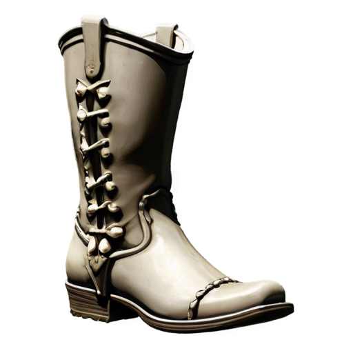 Medieval fantasy boots made of bones, matte - icon | sticker