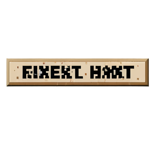 Design of button panel, text "Text", pixel art style, minecraft, sand colored - icon | sticker