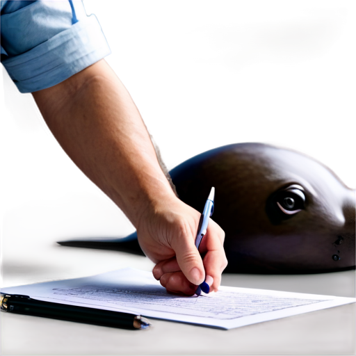 AA person signs a contract with a seal. Close-up. Our days. - icon | sticker