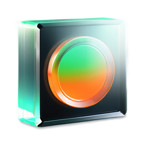 square icon with coins in it in green and orange colors - icon | sticker