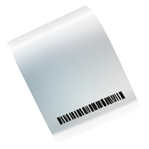 curled shopping blank receipt on a transparent background - icon | sticker