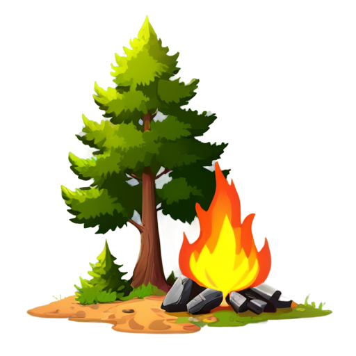 diseñar un ícono a partir de un concepto. Riesgo de incendio forestal con mas imaginacion - icon | sticker