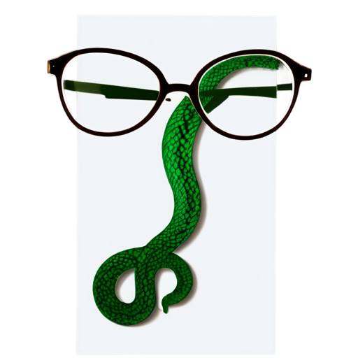 a snake in the form of a long piece of paper with glasses - icon | sticker