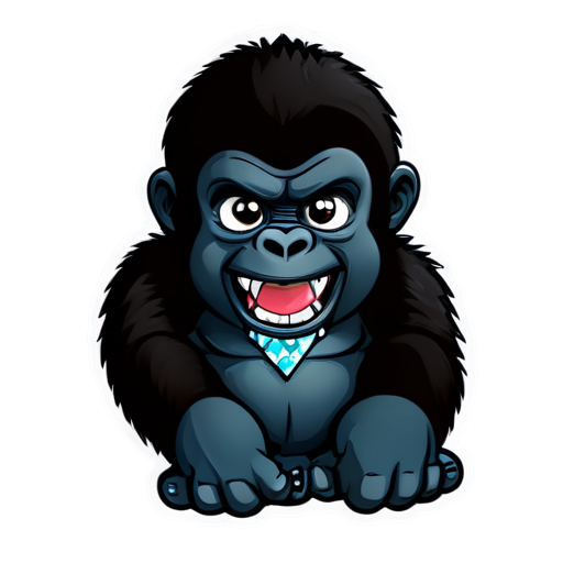 Gorilla with diamond teeth nft style - icon | sticker