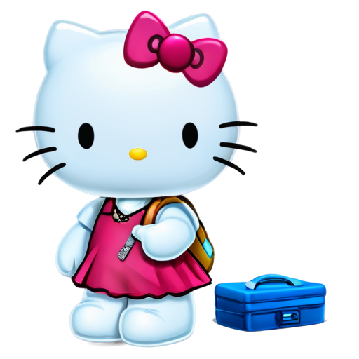 hello kitty with school - icon | sticker