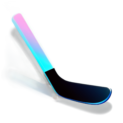 hockey stick, black, with a white outline - icon | sticker