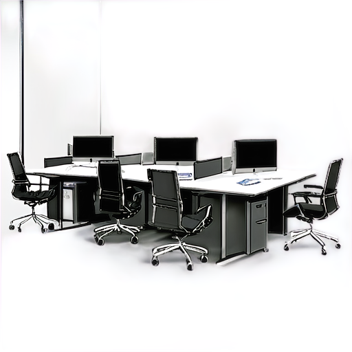 office inside, chairs , tables stylish modern design - icon | sticker