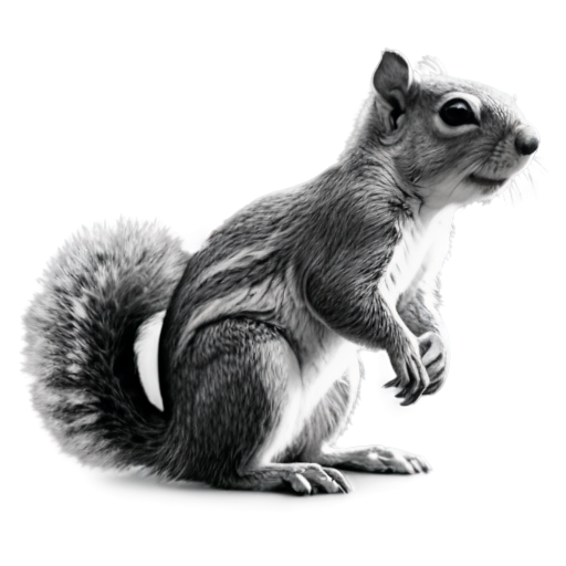 squirrel racing black and white - icon | sticker