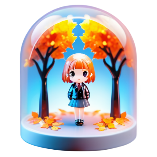 school against the backdrop of an autumn garden - icon | sticker