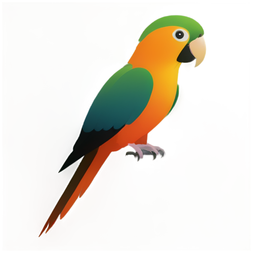 A parrot with pink and orange shades. - icon | sticker