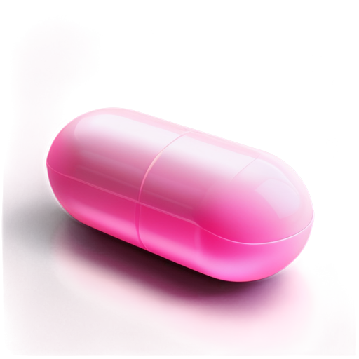 3d pink pill hyperrealism - icon | sticker