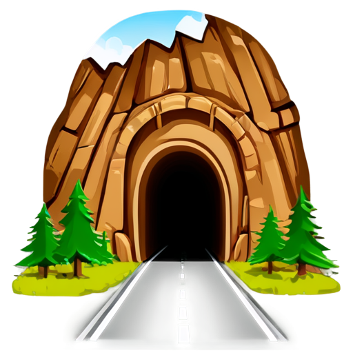 mountain tunnel,colorized,in the style of minimalistic, ios app logo - icon | sticker