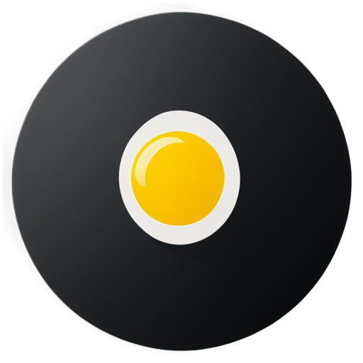 Scrambled Egg Bite Mark Circular Simplicity Lines Yolk Black and White Geometry Graphics - icon | sticker