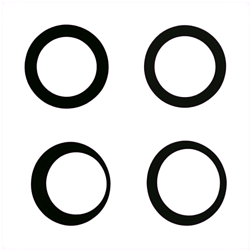 9 same circles in 3lines，and ench circle with black in ench center - icon | sticker