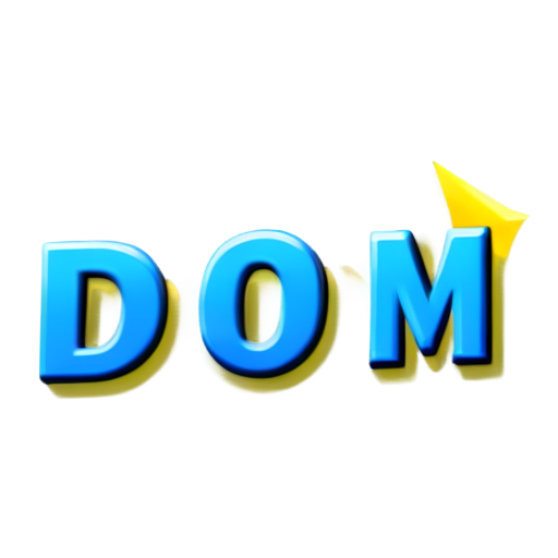 Generate icon with word DOM in yellow stile - icon | sticker