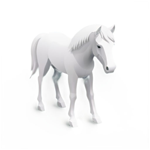 isometric horse icon, black and white, flat, lines - icon | sticker