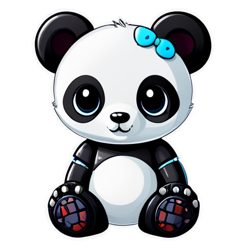 robot panda, cyberpunk, cute - icon | sticker