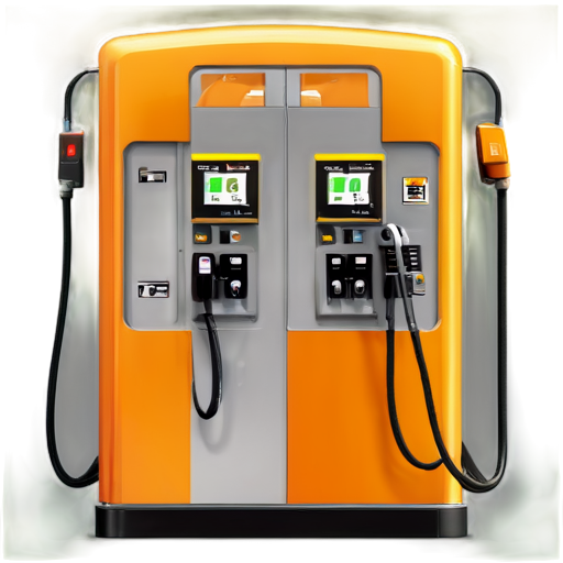 fuel dispensers in orange-yellow colors - icon | sticker