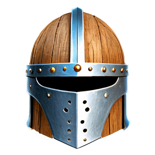 Medieval simple helmet made of tree bark - icon | sticker