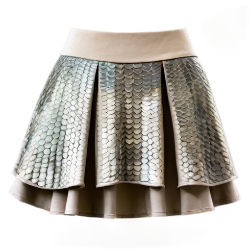 Medieval fantasy short skirt made of beige lizard scales, matte - icon | sticker