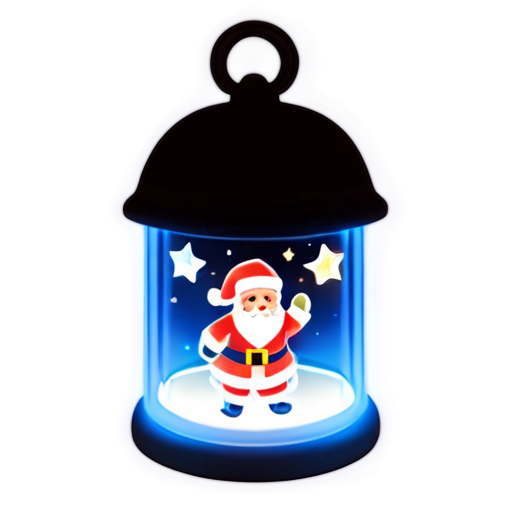 christmas musical lanterns with santa - icon | sticker