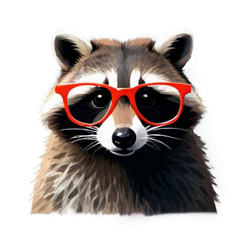 Snake-like raccoon, Glasses, Games, rgb - icon | sticker