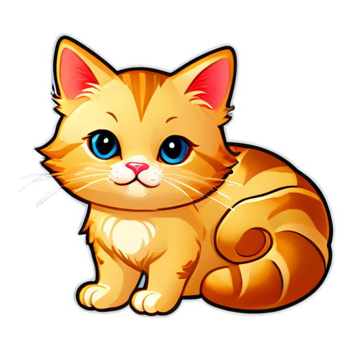 A cat in the form of a croissant - icon | sticker