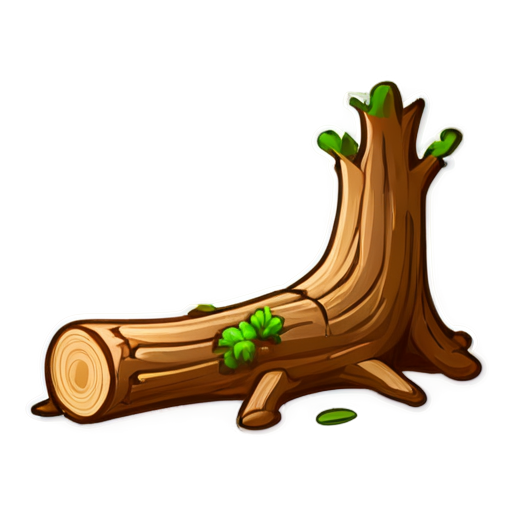 icon of a lying tree log without background - icon | sticker