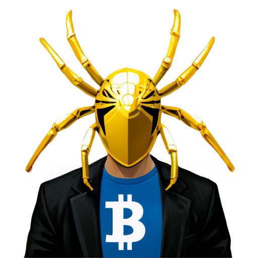 create a gold spider with Bitcoin mark on his back I prefer a large one and cute also - icon | sticker